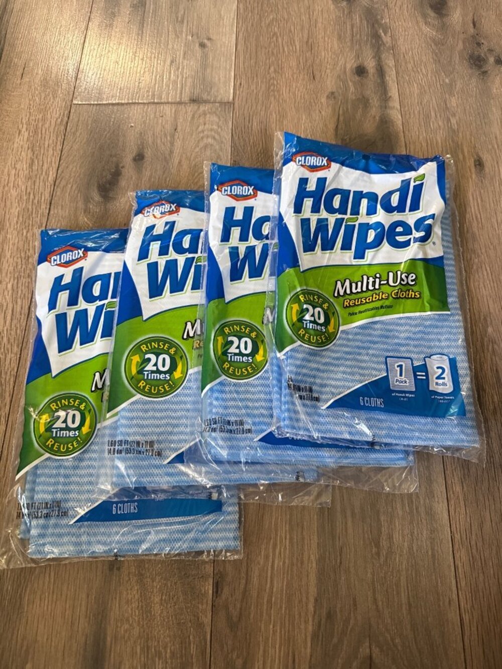 Clorox 2009 VTG Handi Wipes 4 PKGS Multi-Use Reusable Cleaning Cloths 6 Ct Each